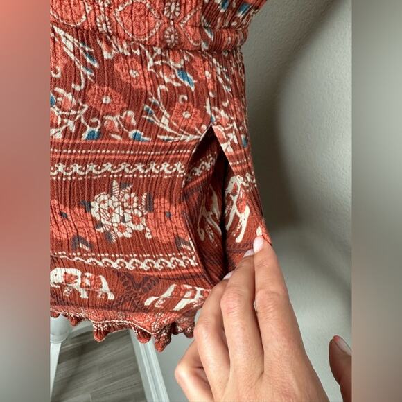 BECOOL BoHo Elephant Thai Style Printed Tank Romper Women’s Size Small - Picture 3 of 5